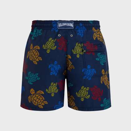 Vilebrequin - Ronde Des Tortues Tricot Badeshorts Für Herren – Vilebrequin X Falke - Bademode - Moorea - Blau - Größe M – Bild 2