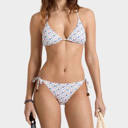 Vilebrequin - Micro Ronde Des Tortues Bikinihose Zum Seitlichen Binden Für Damen - Bademode - Flore - Weiss - Größe XS – Bild 3