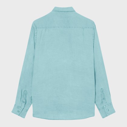 Vilebrequin - Einfarbiges Hemd Aus Leinen Für Herren - Hemd - Caroubis - Blau - Größe XXXL – Bild 2