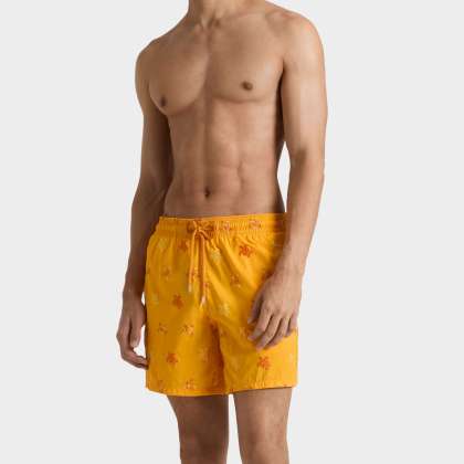Vilebrequin - Herren-badeshorts Micro Tortues Diagonales Bestickt – Limitierte Auflage - Bademode - Mistral - Orange - Größe 4XL – Bild 3