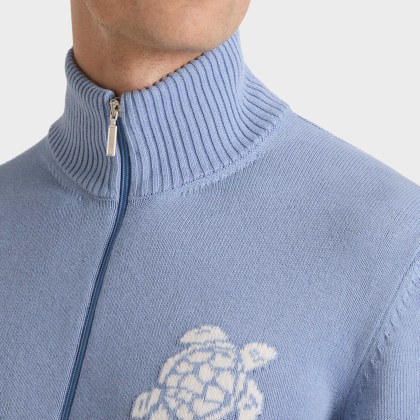 Vilebrequin - Turtle Pullover Mit Reißverschluss Aus Baumwolle Und Kaschmir Für Herren - Pullover - Petrus - Blau - Größe XL – Bild 5