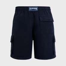 Vilebrequin - Einfarbige Leinen-bermudashorts Mit Cargotaschen Für Herren - Bermuda - Baie - Blau - Größe 4XL