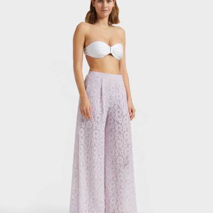 Vilebrequin - Damenhose Aus Blumenspitze - Hose - Prune - Rosa - Größe M – Bild 3