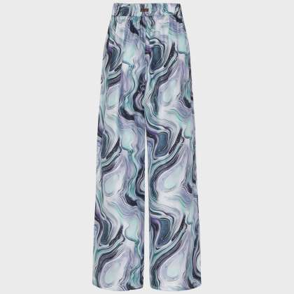 Vilebrequin - Marble Seidenhose Mit Weitem Bein Für Damen - Hose - Ling - Weiss - Größe M – Bild 2