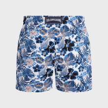 Vilebrequin - Kurze Island Flowers Stretch-badeshorts Für Herren - Bademode - Monrise - Weiss - Größe XL