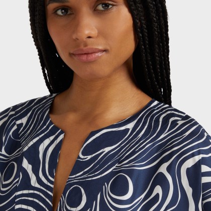 Vilebrequin - Waves Seidenhose Mit Weitem Bein Für Damen - Hose - Line - Blau - Größe L – Bild 6