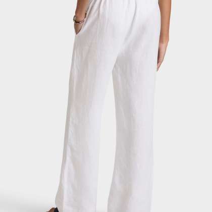 Vilebrequin - Solid Komfort-hose Aus Leinen Für Damen - Hose - Louizon - Weiss - Größe L – Bild 4