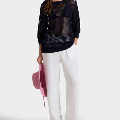 Vilebrequin - Solid Häkelpullover Für Damen - Pullover - Linh - Blau - Größe L – Bild 3