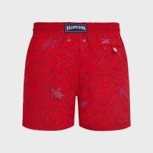 Vilebrequin - Herren-badeshorts Turtles Net Bestickt – Limitierte Auflage - Bademode - Mistral - Rot - Größe XL