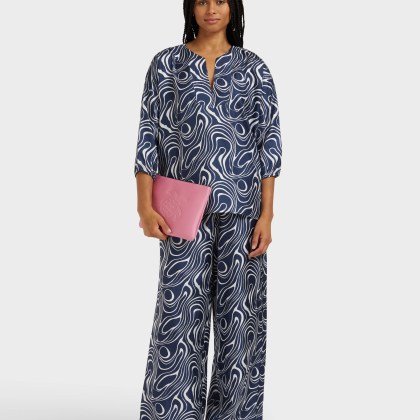 Vilebrequin - Waves Seidenhose Mit Weitem Bein Für Damen - Hose - Line - Blau - Größe L – Bild 5