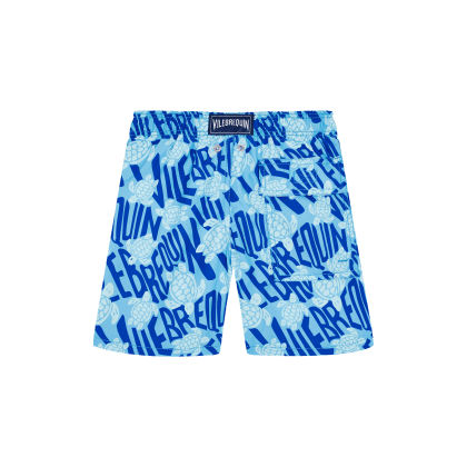Vilebrequin Badeshorts Mit Ronde Des Tortues-logo Für Jungen - Jim - Blau - Größe 4 Vilebrequin Badeshorts Mit Ronde Des Tortues-logo Für Jungen - Jim - Blau - Größe 4