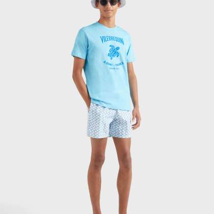 Vilebrequin - Baumwoll-t-shirt Mit Aufgedrucktem Kontrastlogo Aus Gummi Für Herren - T-shirt - Portisol - Blau - Größe XXXL – Bild 5