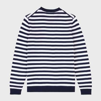 Vilebrequin - Gestreifter Baumwollpullover Mit Rundhalsausschnitt Für Herren - Pullover - Porcros - Blau - Größe XXXL