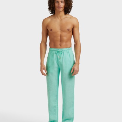 Vilebrequin - Solid Weite Leinenhose Für Herren - Hose - Pacha - Grün - Größe XXXL – Bild 3