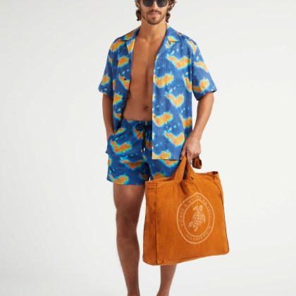Vilebrequin - Kurze Bathymétrie Des Oceans Saint Barthélemy Stretch-badeshorts Für Herren - Bademode - Monrise - Blau - Größe XL