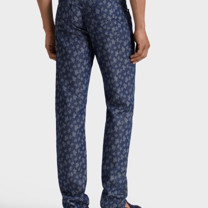 Vilebrequin - Ronde Des Tortues Jacquard Hose Aus Leichtem Denim Für Herren - Jeanshose - Gbetta18 - Blau - Größe 36