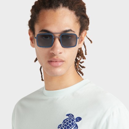 Vilebrequin - T-shirt Aus Bio-baumwolle Mit Aufgestickter Schildkröte Für Herren - T-shirt - Portisol - Blau - Größe L – Bild 6