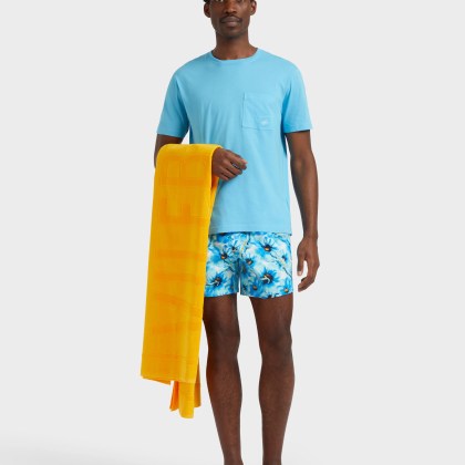 Vilebrequin - Kurze Poppies And Geckos Stretch-badeshorts Für Herren - Bademode - Monrise - Blau - Größe 4XL – Bild 5