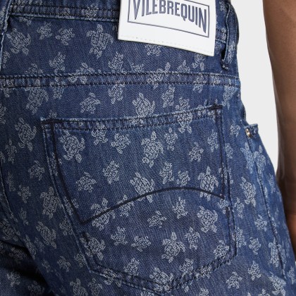 Vilebrequin - Ronde Des Tortues Jacquard Hose Aus Leichtem Denim Für Herren - Jeanshose - Gbetta18 - Blau - Größe 32