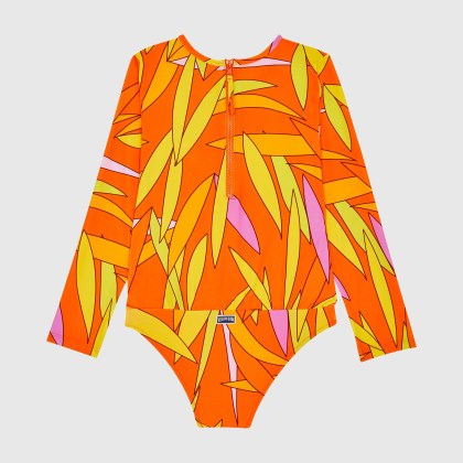 Vilebrequin - Madrague Rashguard-badeanzug Mit Reißverschluss Für Mädchen - Rashguard - Galaxy - Orange - Größe 10