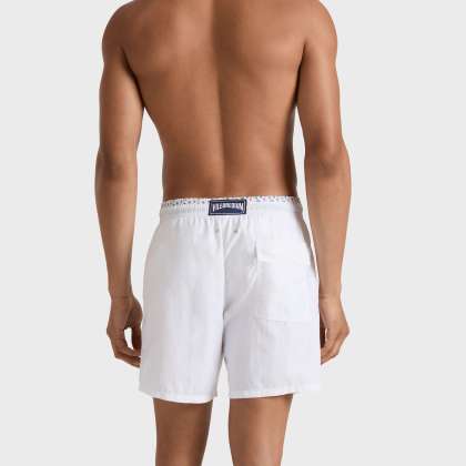 Vilebrequin - Zweifarbige Micro Ronde Des Tortues Badeshorts Für Herren - Bademode - Moka - Weiss - Größe S – Bild 4