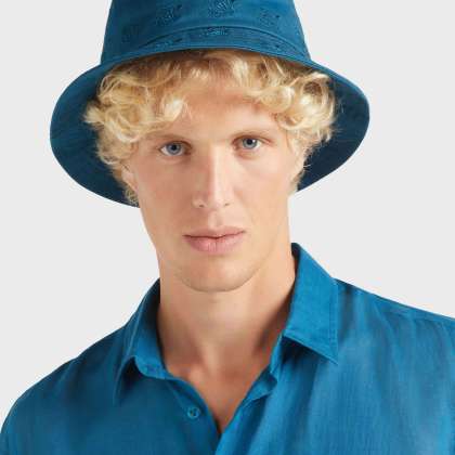 Vilebrequin - Embroidered Bucket Hat Turtles All Over - Hut - Boom - Blau - Größe XS/S – Bild 3