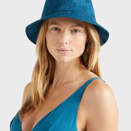 Vilebrequin - Embroidered Bucket Hat Turtles All Over - Hut - Boom - Blau - Größe XS/S – Bild 4