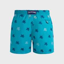 Vilebrequin - Micro Ronde Des Tortues Diagonale Badeshorts Mit Stickerei Für Herren – Limitierte Serie - Bademode - Mistral - Grün - Größe L