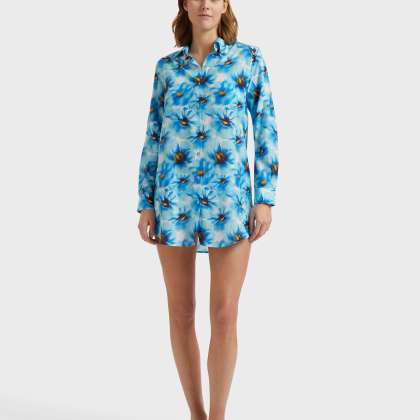 Vilebrequin - Poppies Hemdkleid Aus Baumwollvoile Für Damen - Kleid Im Hemd-stil - Fragance - Blau - Größe L – Bild 3