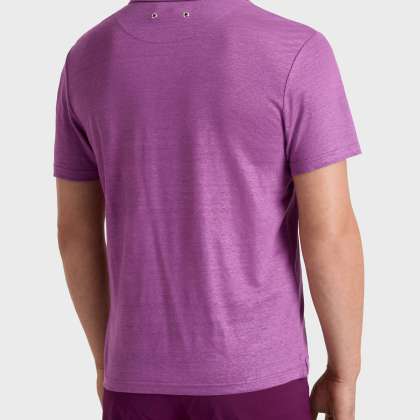 Vilebrequin - Einfarbiges Polohemd Aus Leinenjersey Für Herren - Polohemd - Pyramid - Violett - Größe S – Bild 4