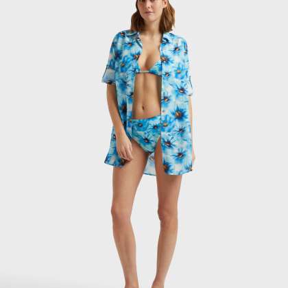 Vilebrequin - Poppies Hemdkleid Aus Baumwollvoile Für Damen - Kleid Im Hemd-stil - Fragance - Blau - Größe M – Bild 5