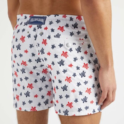 Vilebrequin - Micro Ronde Des Tortues Badeshorts Mit Stickerei Für Herren – Limitierte Serie - Bademode - Mistral - Weiss - Größe XXXL – Bild 6