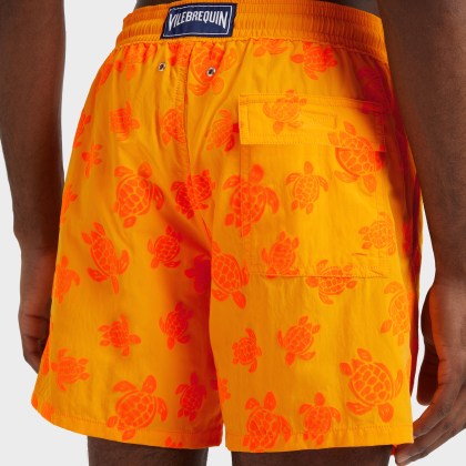 Vilebrequin - Beflockte Ronde Des Tortues Badeshorts Für Herren - Bademode - Moorea - Orange - Größe XL – Bild 6