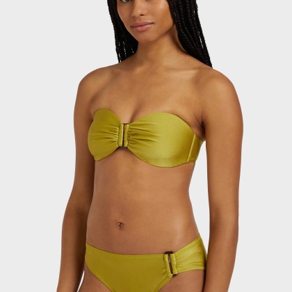 Vilebrequin - Shiny Stretch Solid Bandeau-bikinioberteil Für Damen - Bademode - Lune - Grün - Größe XL – Bild 6