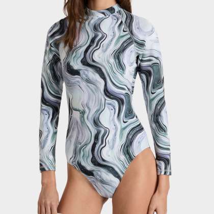 Vilebrequin - Einteiliger Marble Rashguard Mit Uv-schutz Für Damen - Rashguard - Lexane - Weiss - Größe S – Bild 3