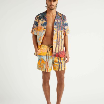 Vilebrequin - Voile Et Pins 360° Badeshorts Für Herren - Vilebrequin X Paul Signac - Bademode - Moopea - Gelb - Größe XXL – Bild 5