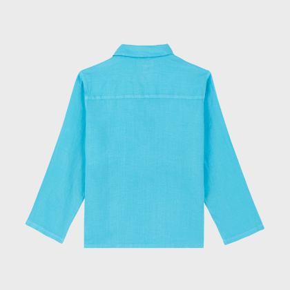 Vilebrequin - Solid Overshirt Aus Leinen Mit Mineralfarbstoff Für Herren - Hemd - Comores - Blau - Größe XXXL – Bild 2