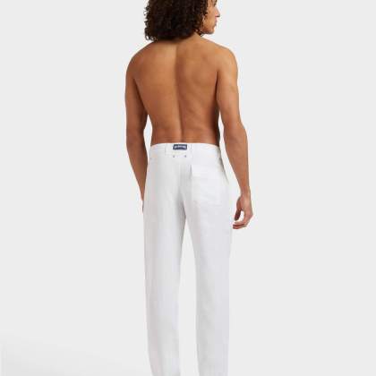 Vilebrequin - Solid Leinenhose Mit Geradem Schnitt Für Herren - Hose - Panache - Weiss - Größe M – Bild 4