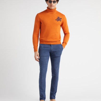 Vilebrequin - Turtle Rollkragenpullover Aus Baumwolle Und Kaschmir Für Herren - Pullover - Flegere - Marone - Größe XXL – Bild 5