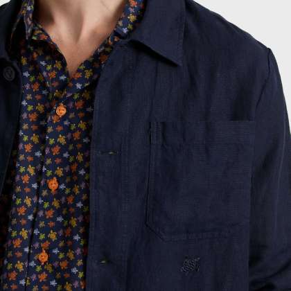 Vilebrequin - Herren-leinen-overshirt Uni - Jacke - Corentin - Blau - Größe XL – Bild 5