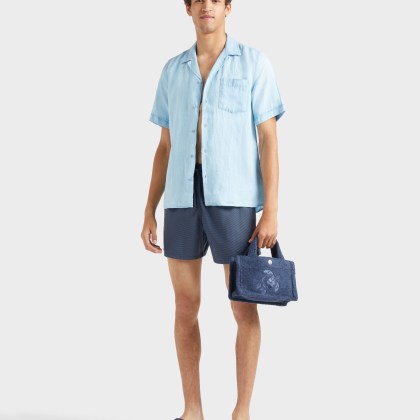 Vilebrequin - Figurbetonte Micro Carreaux Woll-badeshorts Für Herren - Bademode - Magnus - Blau - Größe XL – Bild 4