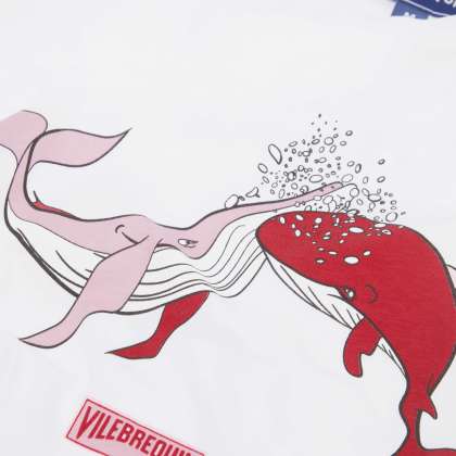 Vilebrequin - Whales Love T-shirt Aus Bio-baumwolle Für Herren - T-shirt - Thom - Weiss - Größe XXL – Bild 6