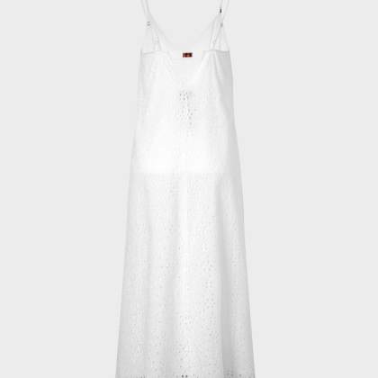 Vilebrequin - Maxi-kleid Aus Broderie Anglaise Mit V-ausschnitt - Tunika - Lizze - Weiss - Größe XS – Bild 2