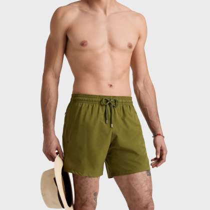 Vilebrequin - Ultraleichte Und Verstaubare Solid Badeshorts Mit Mikroperforation Für Herren - Bademode - Mahina - Grün - Größe L – Bild 3