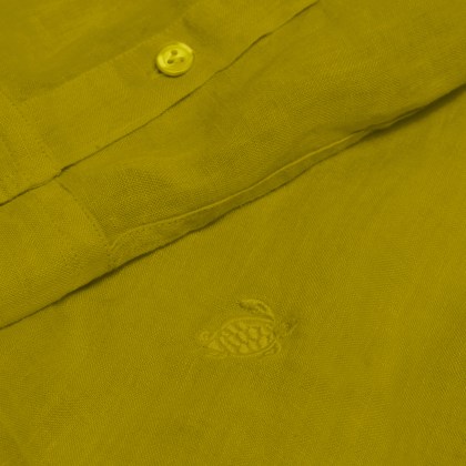 Vilebrequin - Einfarbiges Hemd Aus Leinen Für Herren - Hemd - Caroubis - Grün - Größe XXL – Bild 5