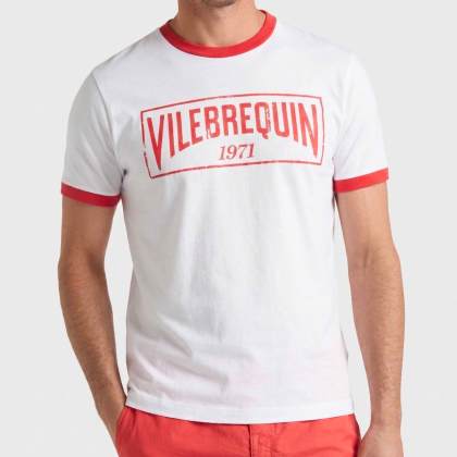 Vilebrequin - T-shirt Aus Leichtem Baumwolljersey Mit Zweifarbigem Logo Für Herren - T-shirt - Partisol - Rot - Größe XXXL