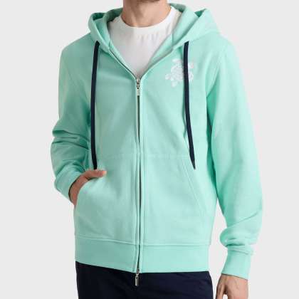 Vilebrequin - Baumwoll-cardigan Mit Durchgehendem Reißverschluss Und Großer Schildkrötenstickerei Für Herren - Sweatshirt - Malanti - Grün - Größe M – Bild 3