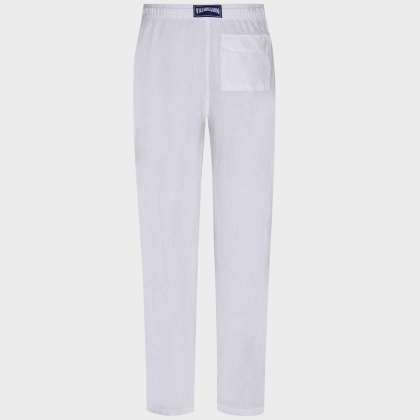 Vilebrequin - Solid Gerade Geschnittene Leinenhose Für Herren - Hose - Parc - Weiss - Größe XXL – Bild 2