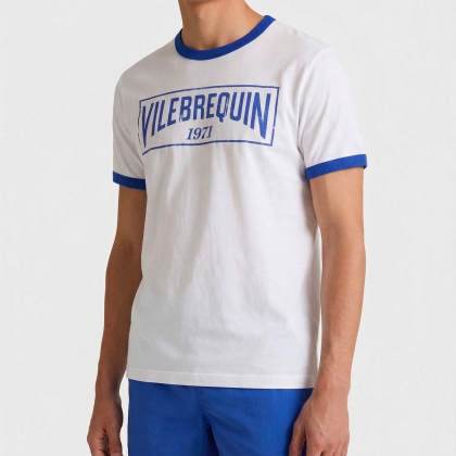 Vilebrequin - T-shirt Aus Leichtem Baumwolljersey Mit Zweifarbigem Logo Für Herren - T-shirt - Partisol - Blau - Größe L – Bild 3