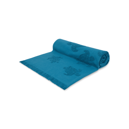 Vilebrequin Strandtuch Aus Bio-baumwolle Schildkröten-jacquard - Santah - Blau - Größe OSFA – Bild 3